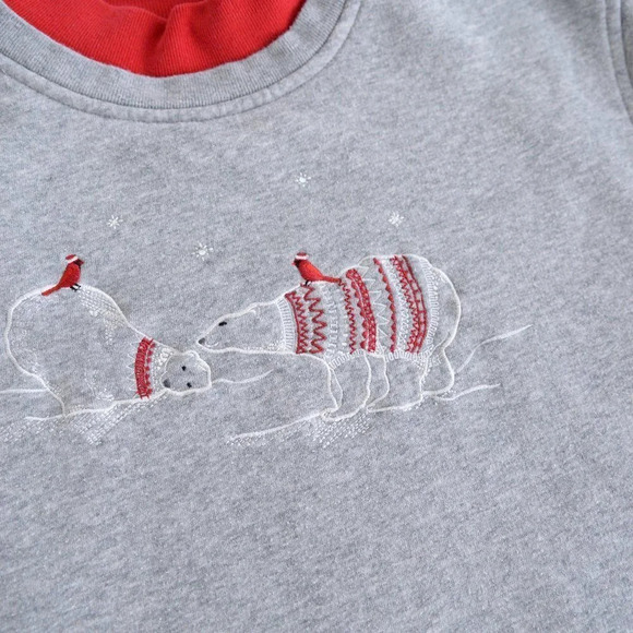 Vintage Grey Polar Bear Winter Mockneck Sweater - Picture 11 of 11